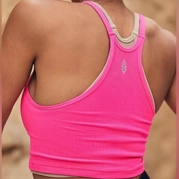 Fp Movement Happiness Runs Crop Tank, Hot Pink, Medium/Large - Picture 7 of 7